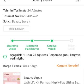 Aras Kargo Ürünün Teslim Günü Geçti