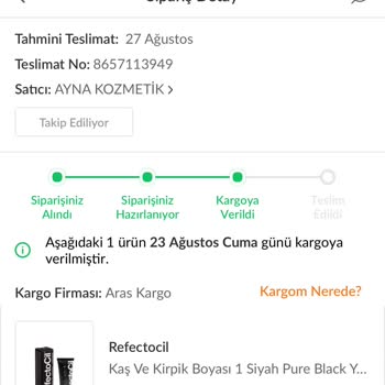 Aras Kargo Ürünün Teslim Günü Geçti