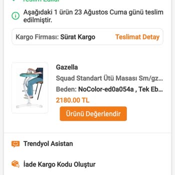 Gazella Ütü Masası Ve Basit Örtüsü