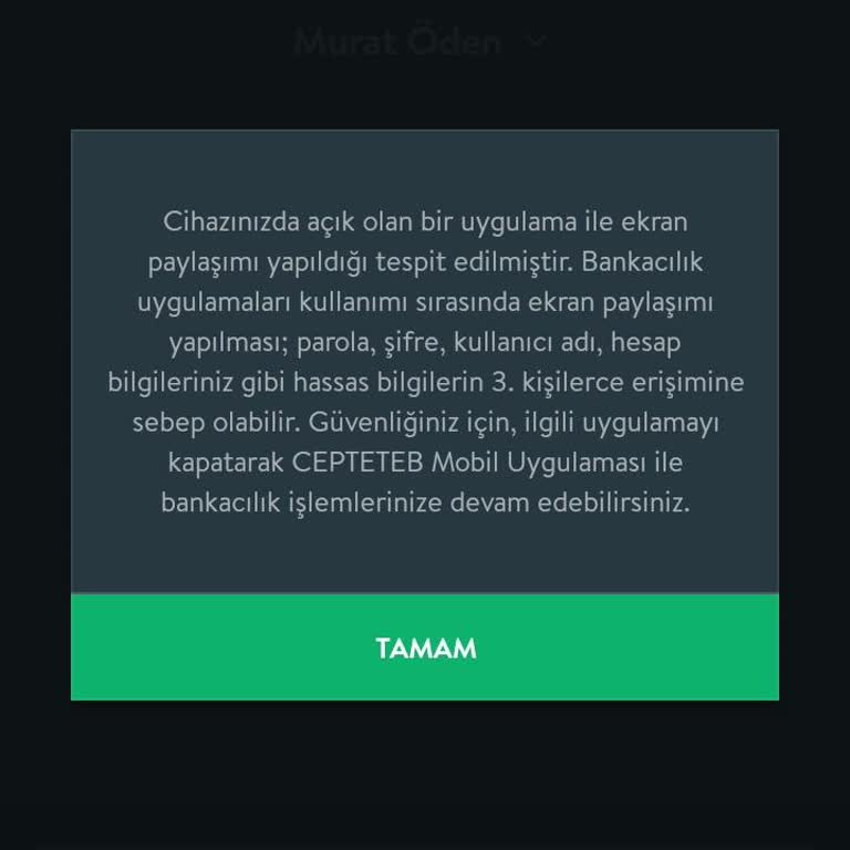 CepteTeb Uygulama Giriş Hatası