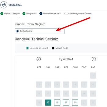 VFS Global Randevu Sistemi Hatalı