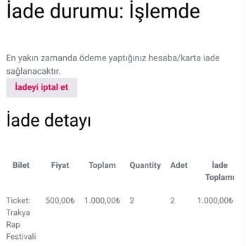 Tebilet Para İadesi Yapmıyor