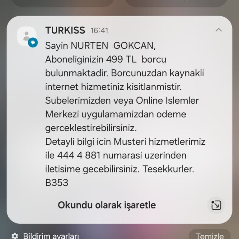 TURKISS Turkiss İnternet 10 Gündür Hizmet Alamıyorum.