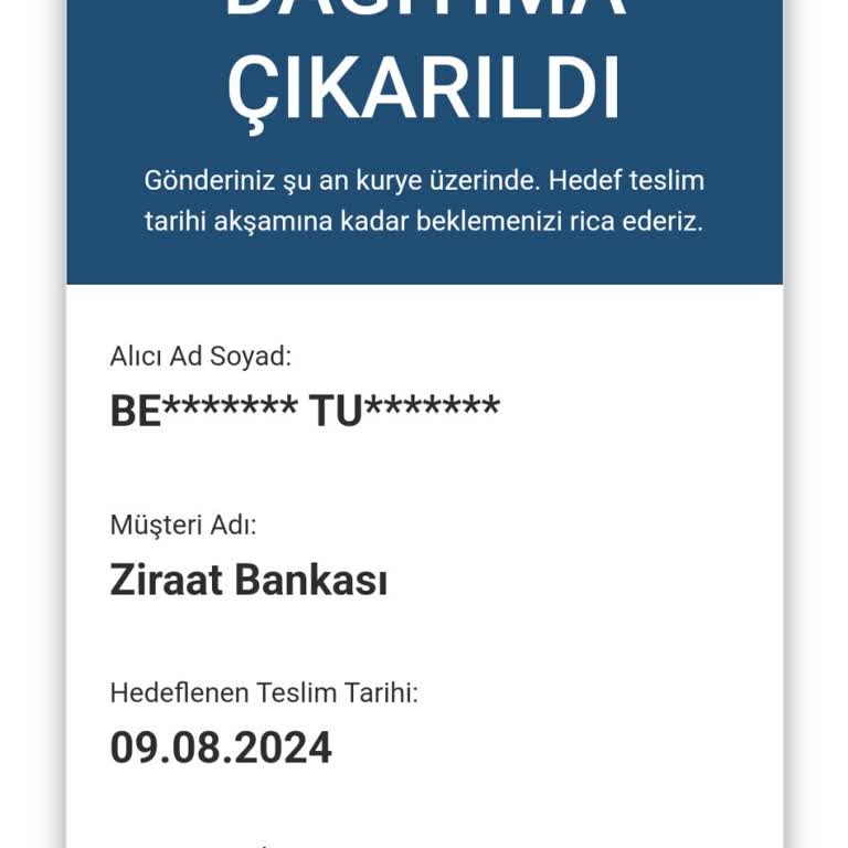 AGT Kurye (aynigunteslim.com) AGT Kuryenin Sorumsuzluğu Nedeniyle Kartım 3 Haftadır Teslim Edilmedi