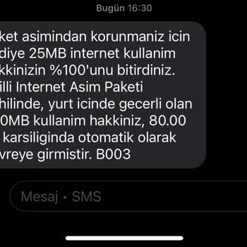 Vodafone Net Vodafone Paket Aşımı Haksızlığı