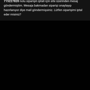 Fiqq Siparişi İptal Etmiyor