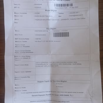 İncehesap Garanti Süresi Altındaki Ürünü Tamir Etmediler