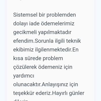 Sefamerve Paramın İadesini Yapmıyor