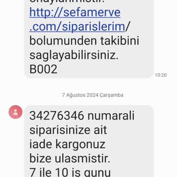 Sefamerve İade Ödememi İstiyorum!