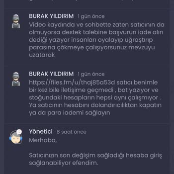 İtemSatış Yanlış Hesap Ve Destek Ekibi