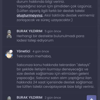 İtemSatış Yanlış Hesap Ve Destek Ekibi