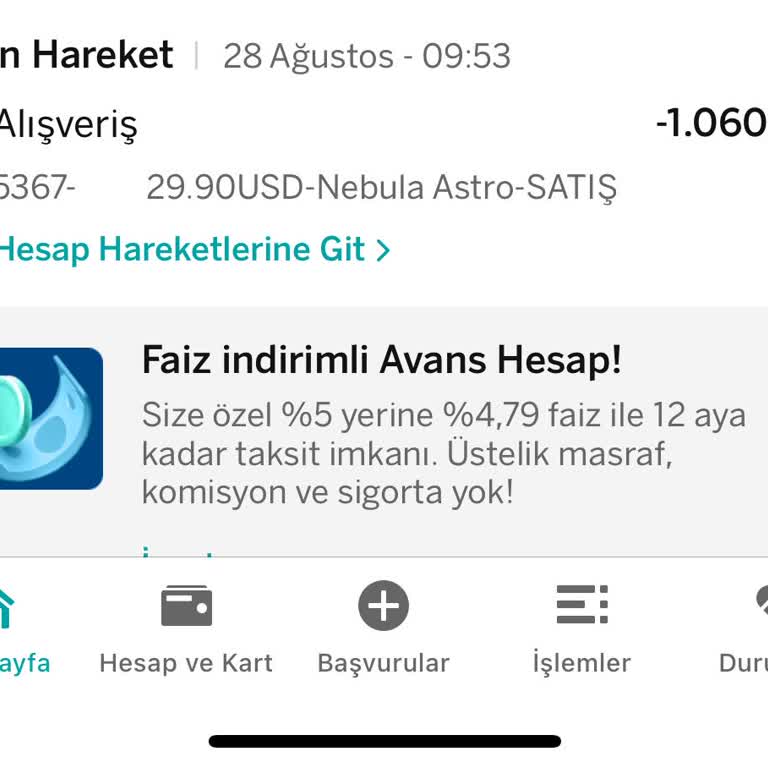 App Nebula Beklenmedik Ücret Kesintisi Ve İade Talebi