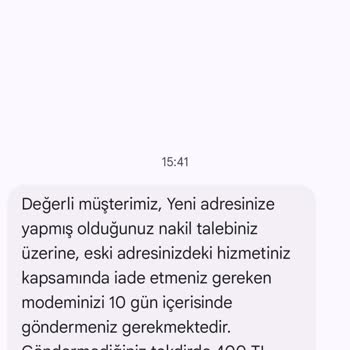 Vodafone Net Hukuksuz Modem İade Ücreti Talebi!