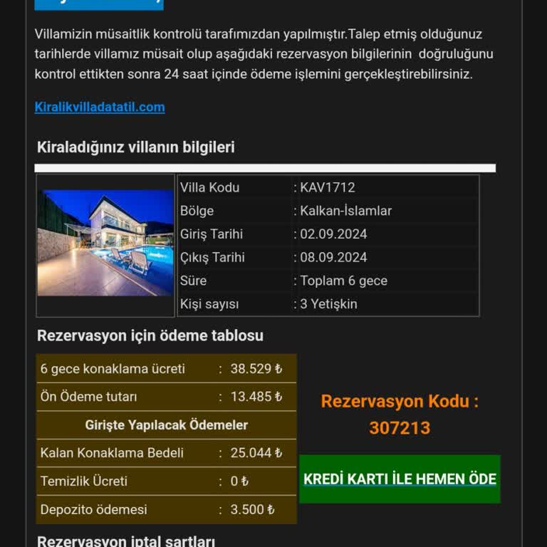 Kiralık Villada Tatil 2024 Villa Kiralama