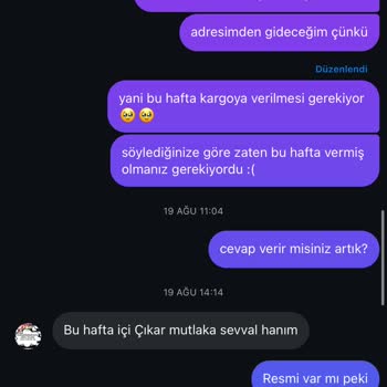 kokoshbebegim (Instagram) Online Siparişim Hakkında Cevap Alamıyorum