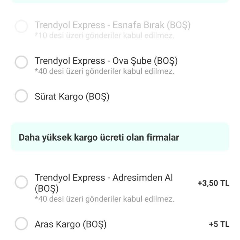 Trendyol Ekstrada Kargo Ücreti Ödüyorum