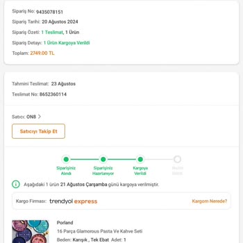 Trendyol Express Trendyol ON8 Kargo Sorunu: Bilgim Dışında İade Edildi!