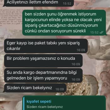 Kıyafet Sepeti Elbise Günlerdir Gelmiyor