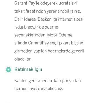 Garanti BBVA GarantiPay MTV 4 Taksit