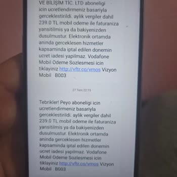 Mobil Ödeme Skandalı: Vodafone'dan Habersiz ve Onaysız İşlemler