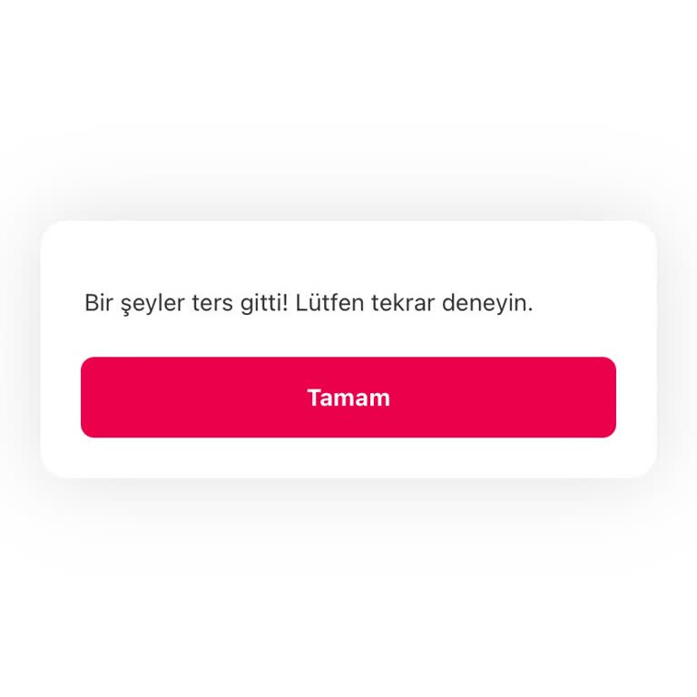 Yemek Sepeti Hata