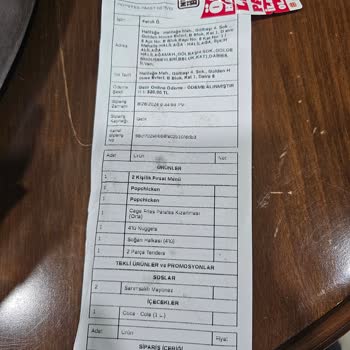 Popeyes Ve Getir Siparişimde Eksik Ürün Ve Yanlış Menü Sorunu