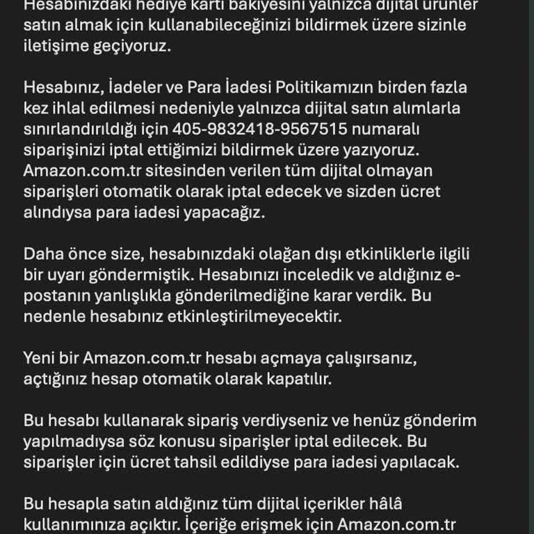Amazon Türkiye Bakiyeme El Koydu!