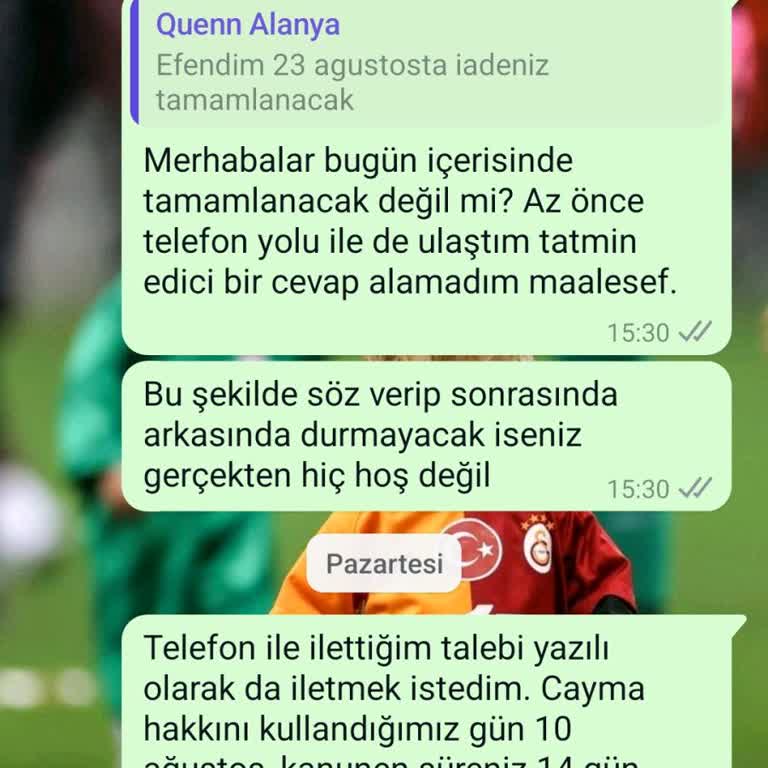 Queen Resort Alanya Rezervasyon İptali Sonrası Ücret İadesi Yapmayıp Oyalıyorlar