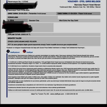 Otelfiyat.com (İdeal Tur) Rezervasyon Para İadesi