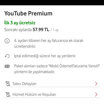 Vodafone'un Ücretsiz Youtube Premium Üyeliği Sorunu