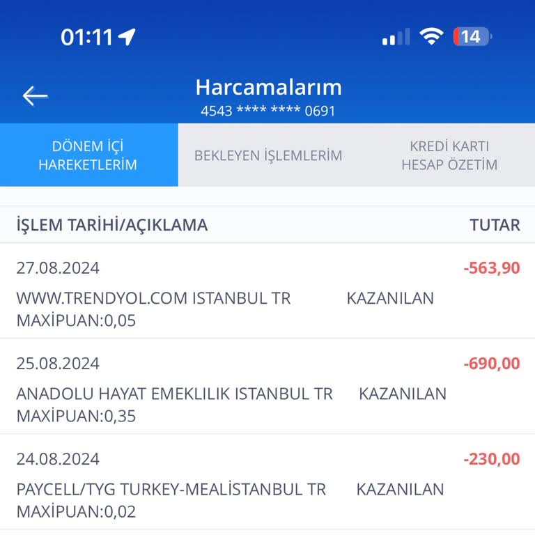 Bilinmeyen Paycell Çekimi ile Kartımdan 230₺ Alındı