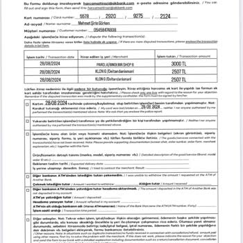 Akbank Sorunum Çözülmedi Daha Çözülmesini İstiyorum Harcama İtirazı