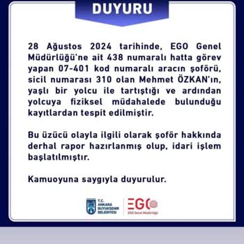 EGO Genel Müdürlüğü Bölgenin Dikkat Edilmeyen Hattı