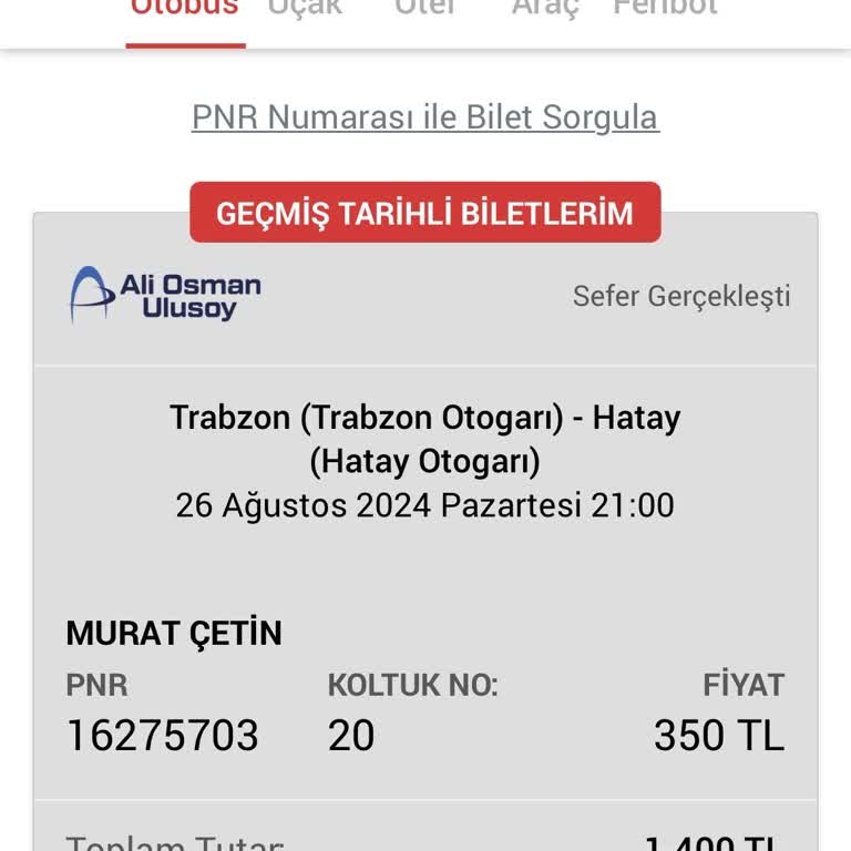 Ali Osman Ulusoy Bagajımı Başkasına Vermişler.