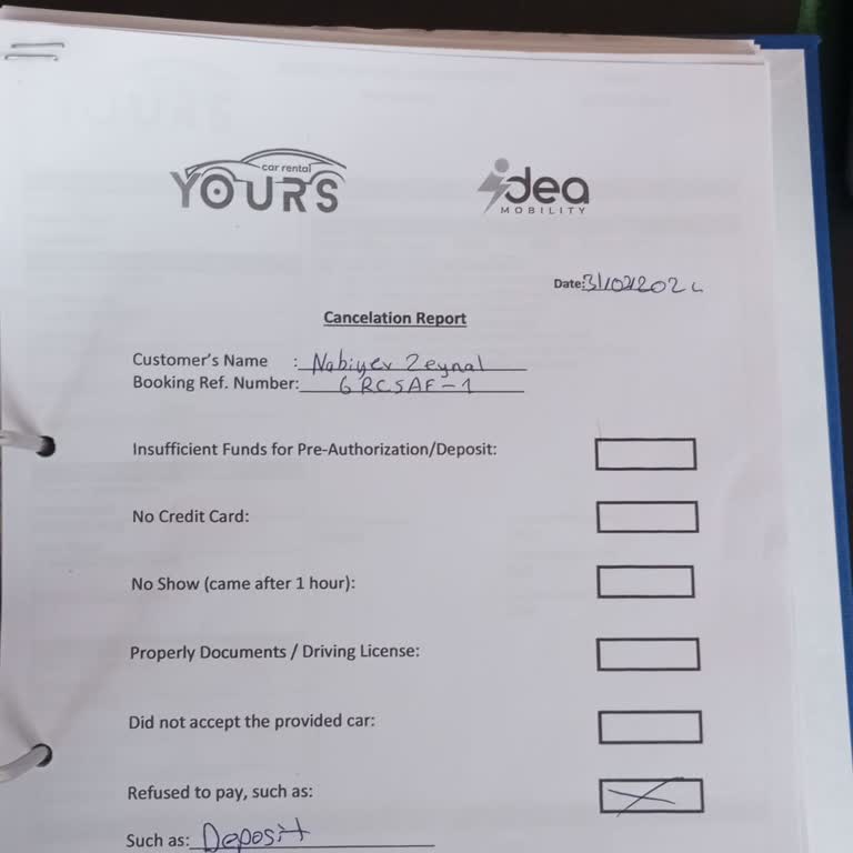 Carjet İptal Edildikten Sonra Paranın Geri İade Olunmaması.