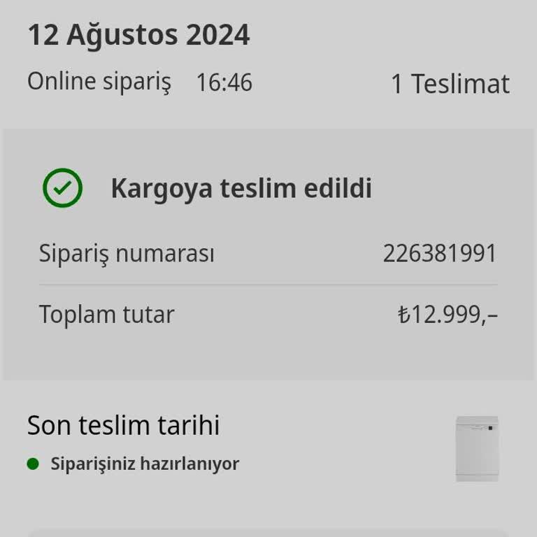 Grundig Teslim Alamadığım Ürün Maalesef
