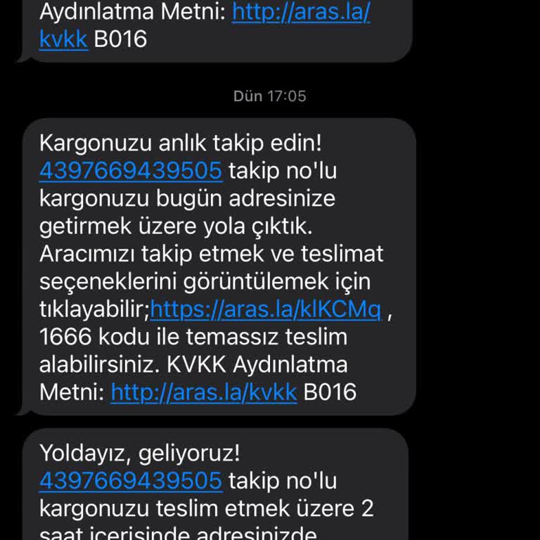Aras Kargo Selge Şubesi Kargo Teslim Etmeme