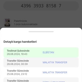 Ürün Dağıtıma Çıkmıyor, Şubede Bekliyor Elbistan/Aras Kargo