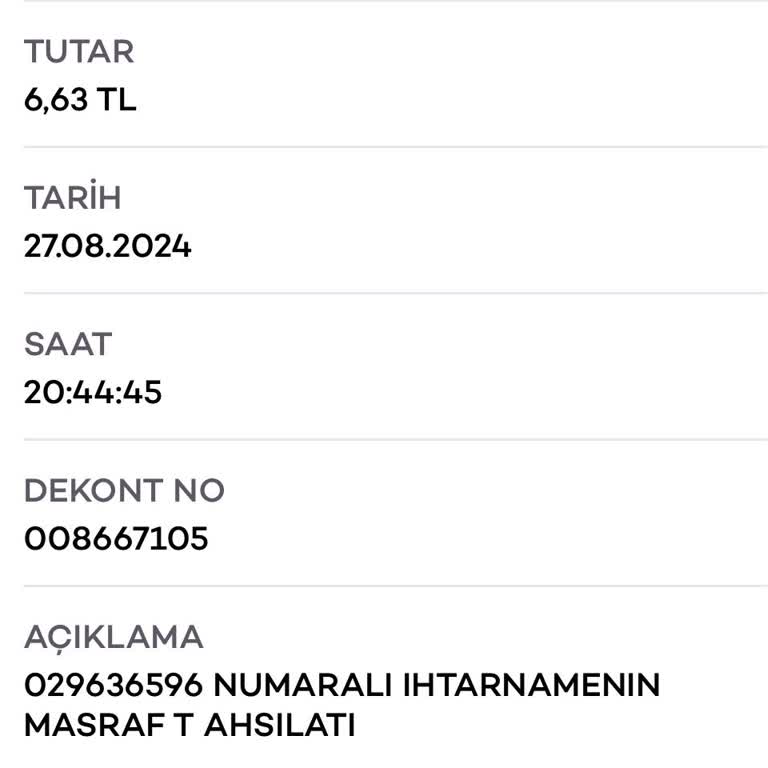 Akbank Obs Aracılığı İle Takip İhtarname Masrafı