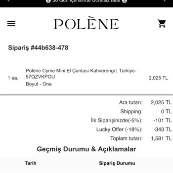 Polene Çanta - bagsturkeyshop.top Poleneturkiye-tr.com'dan Verdiğim Sipariş Teslim Edilmedi