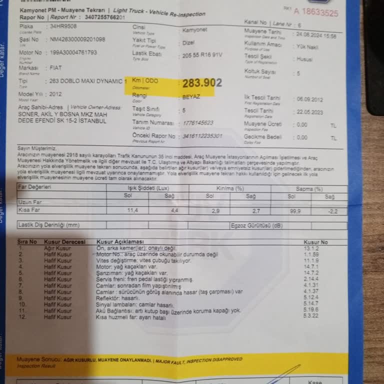 TÜVTÜRK Kemerden Kalma Saçmalık