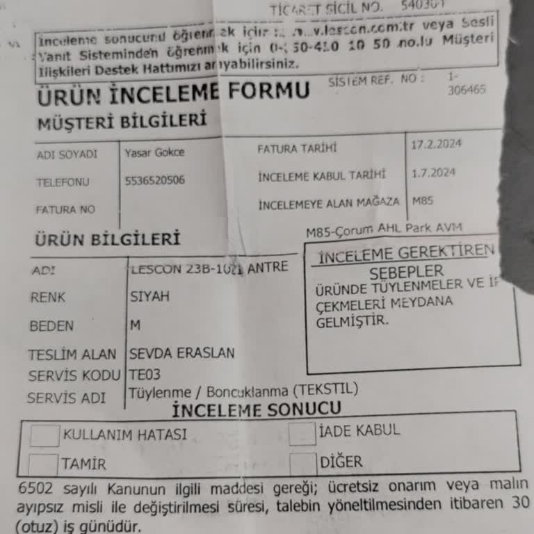 Lescon Marka Eşofman Takımı İp Kaçması Ve Kabarması