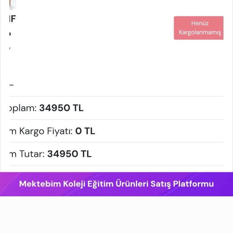 Mektebim Koleji Gelmeyen Kitap Kolisi