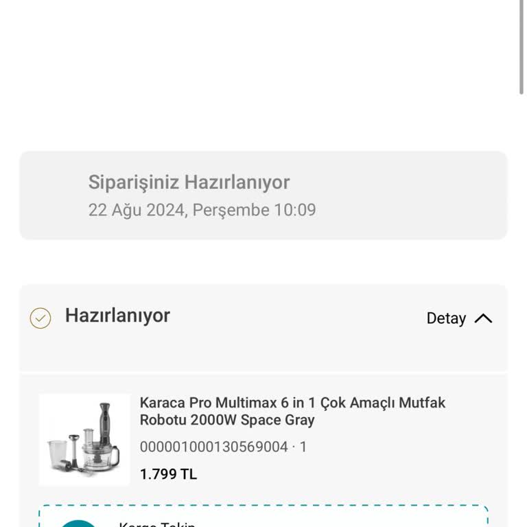 Karaca Home Karaca'dan Sipariş Verdiğim Ürünler Halen Kargoya Verilmedi