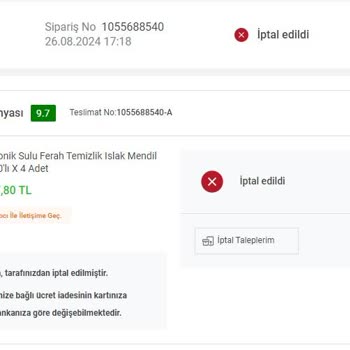 Koçtaş Kendi Kafasına Göre Sipariş İptal Ediyor.