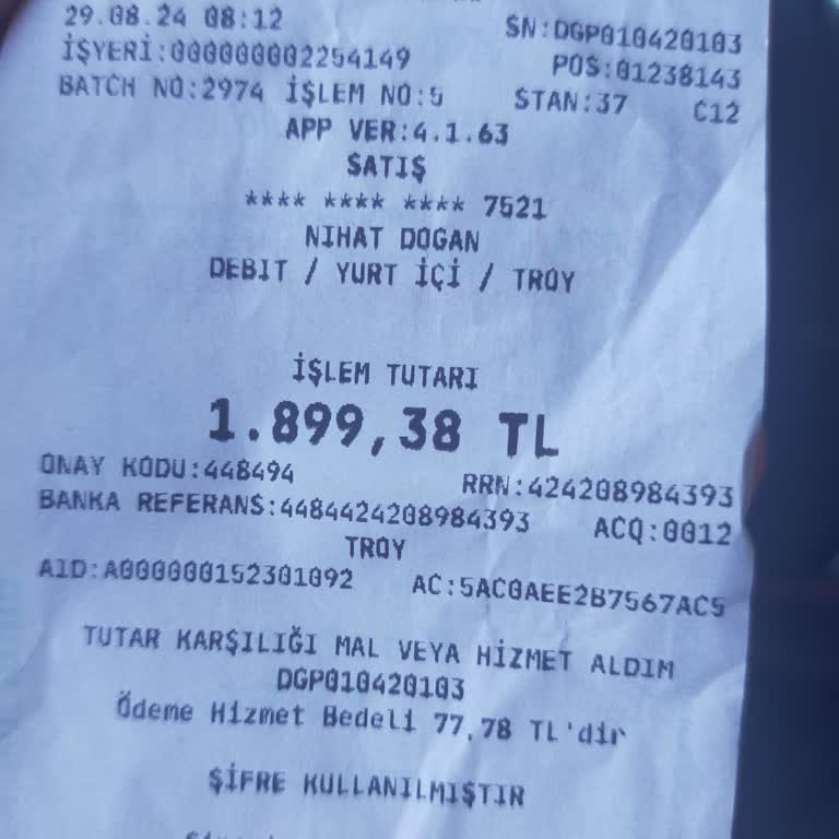 Tüvtürk Kredi Kartı Yerine Hesabımdan Para Çekmiş