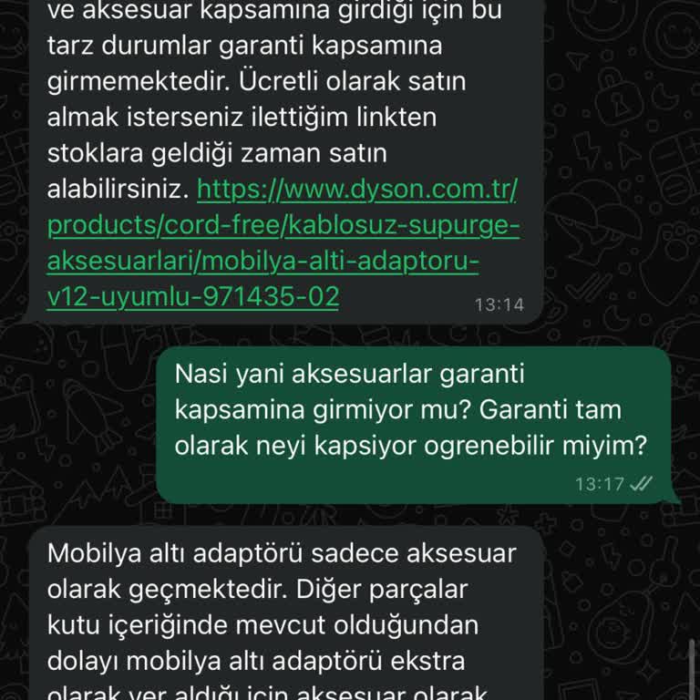 Dyson V12 Süpürge Aksesuarları Garanti Kapsamında Değil (Mis)