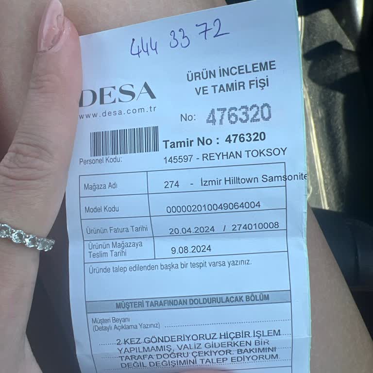 Samsonite Bozuk Ürünü Düzeltmiyor