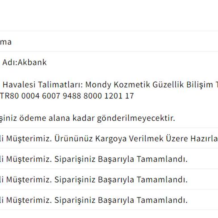 Mondy Shop Satın Aldığım Ürünler Gelmedi.