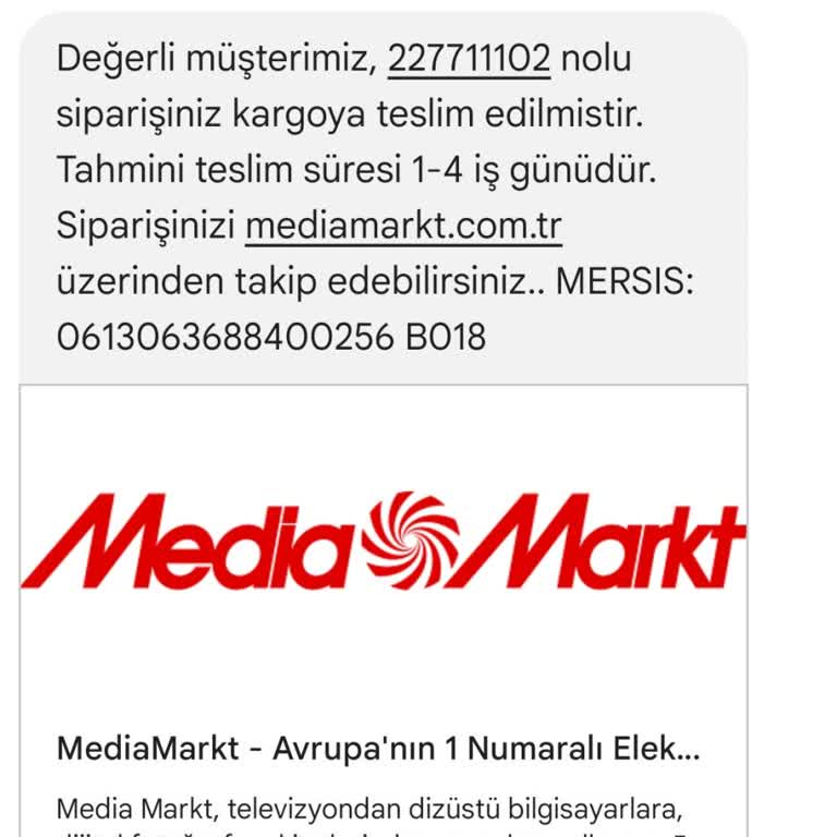 Media Markt'tan Süper Hizmet